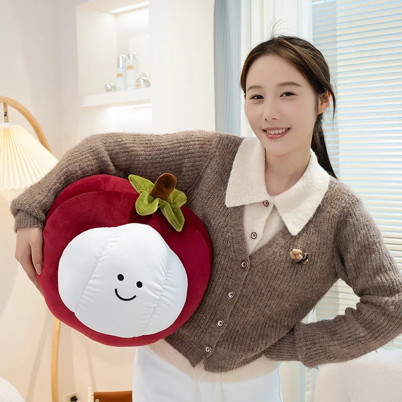 Creative Mangosteen Plush Toy | Cute Tropical Fruit Stuffed Animal | soft stuffed plushie | packaging view