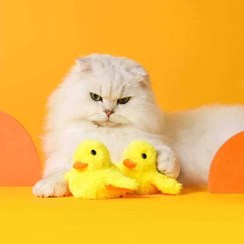 Plushie Duck Rechargeable Flapping Cat Toy, 6" | 15 cm