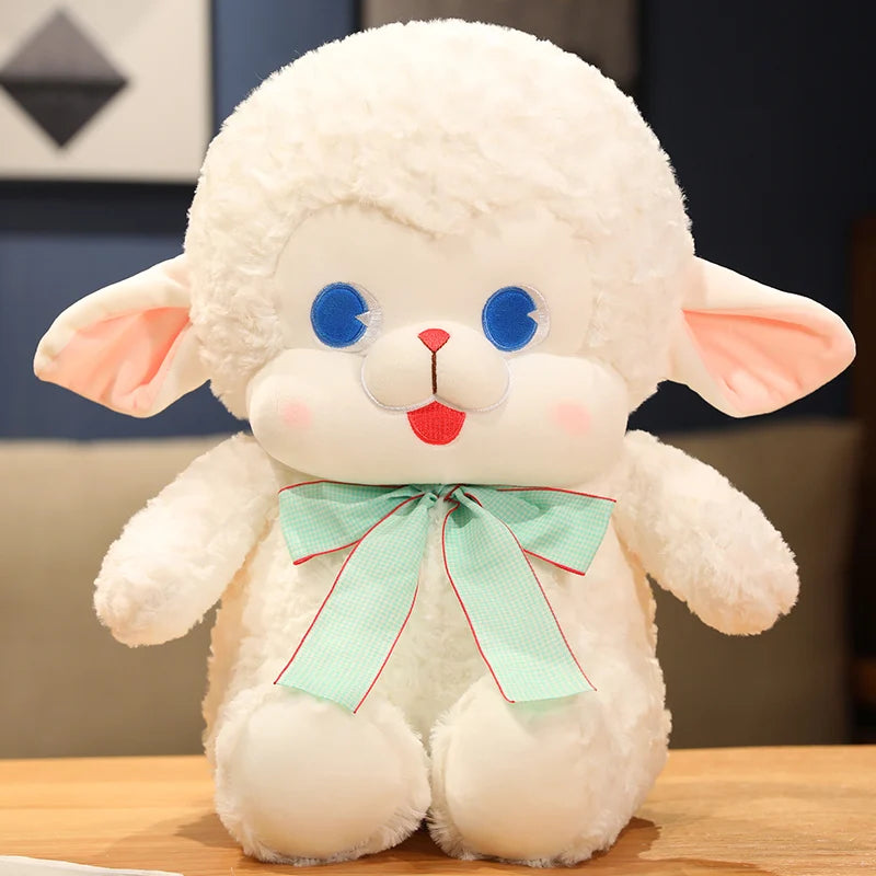 White Lamb Plushie with Bow, 8" |20 cm