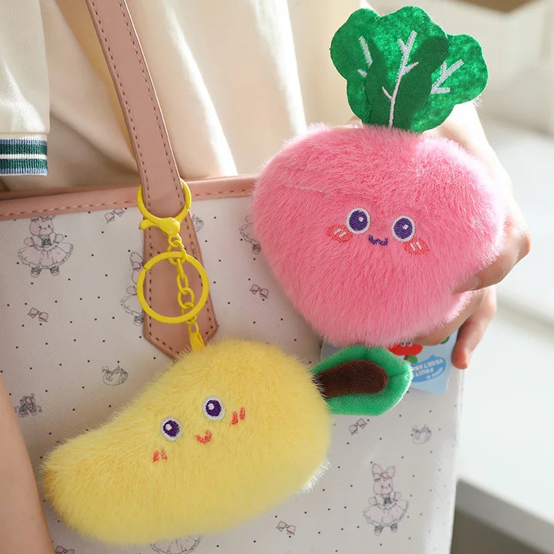 Simulation Fruits & Vegetables Plush Pendant Set | 18 Styles, 9 cm Each