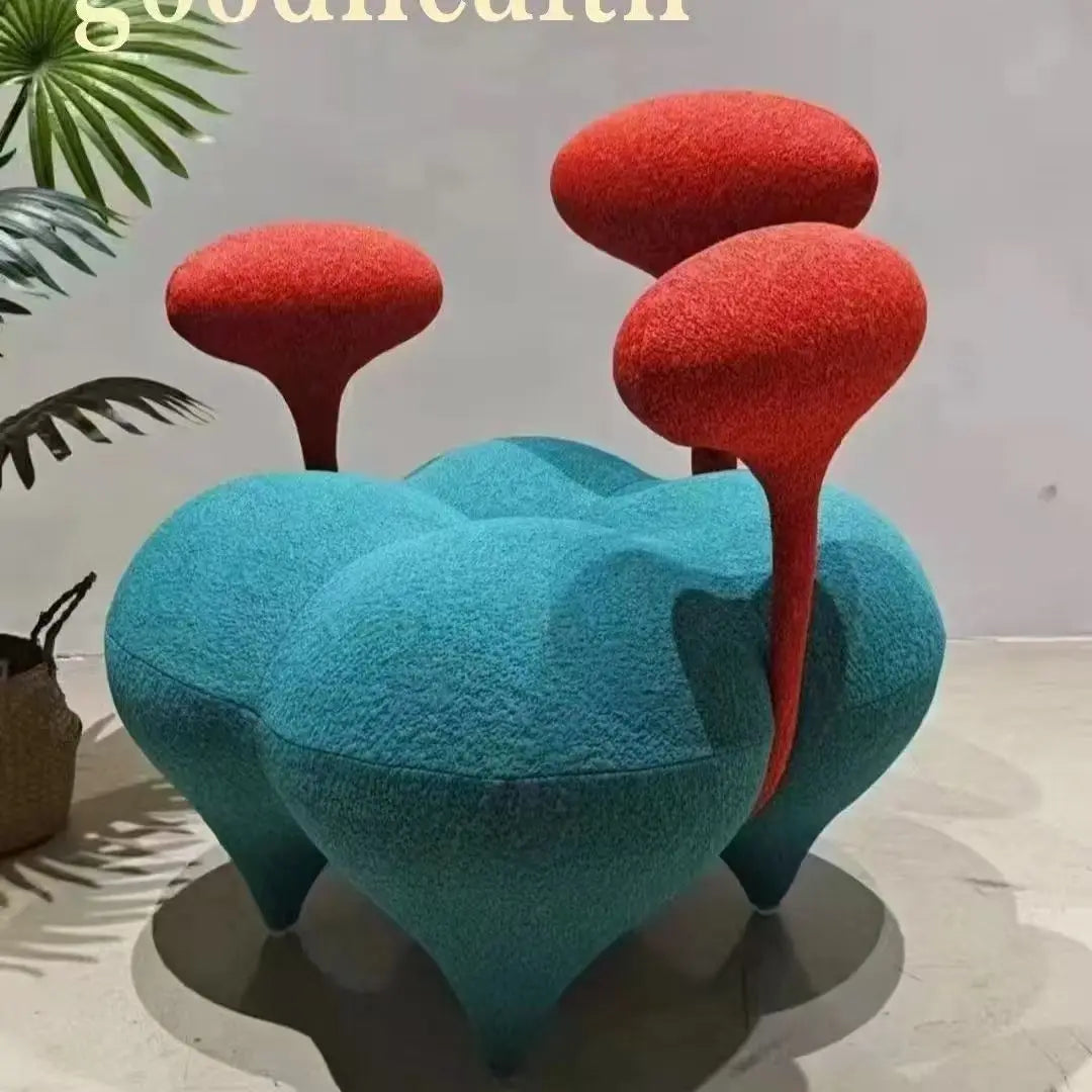 European Style Mushroom Chair | Decorative Velvet Accent Chair