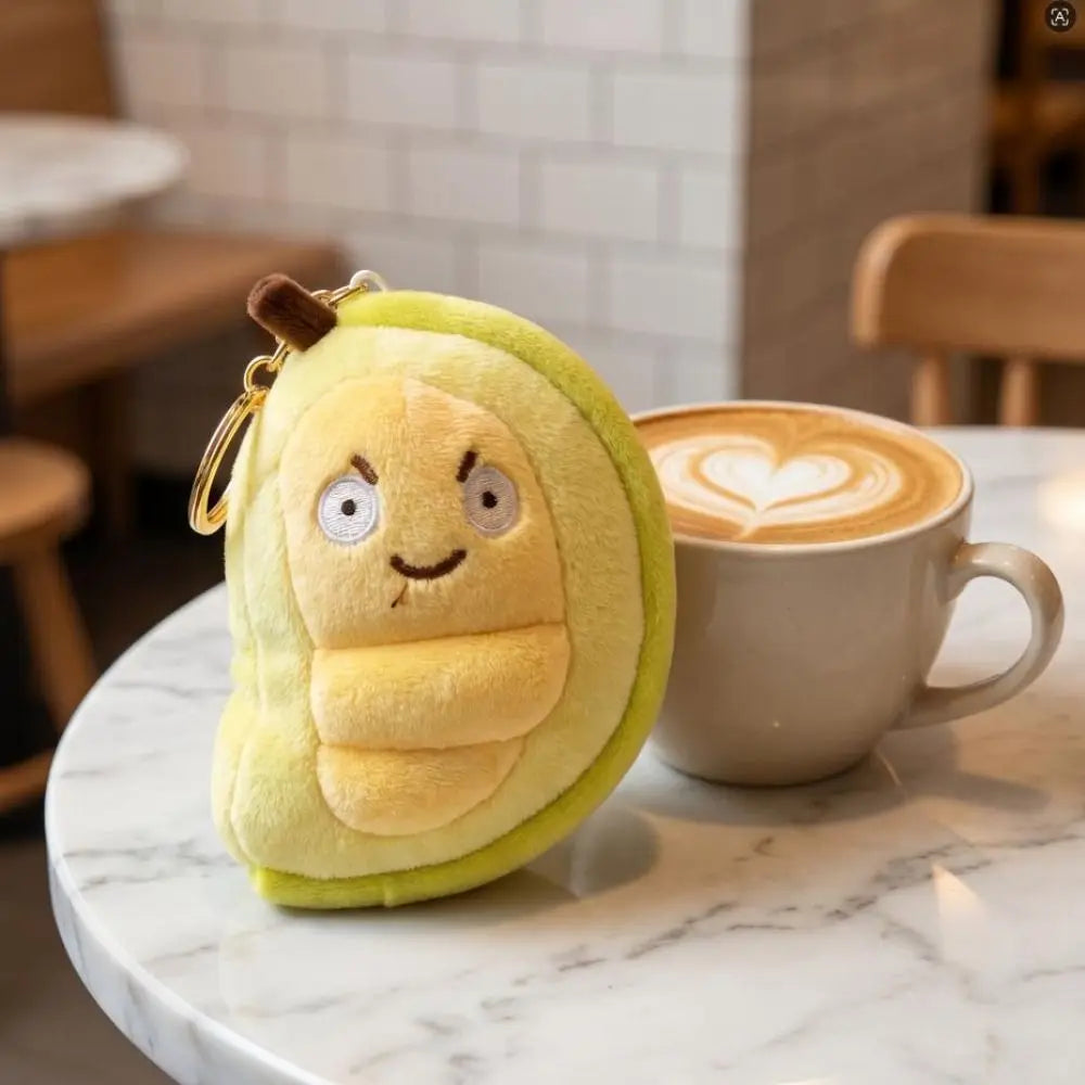 Plushie Cartoon Fruit Durian Keychain, 4" | 9.5 cm