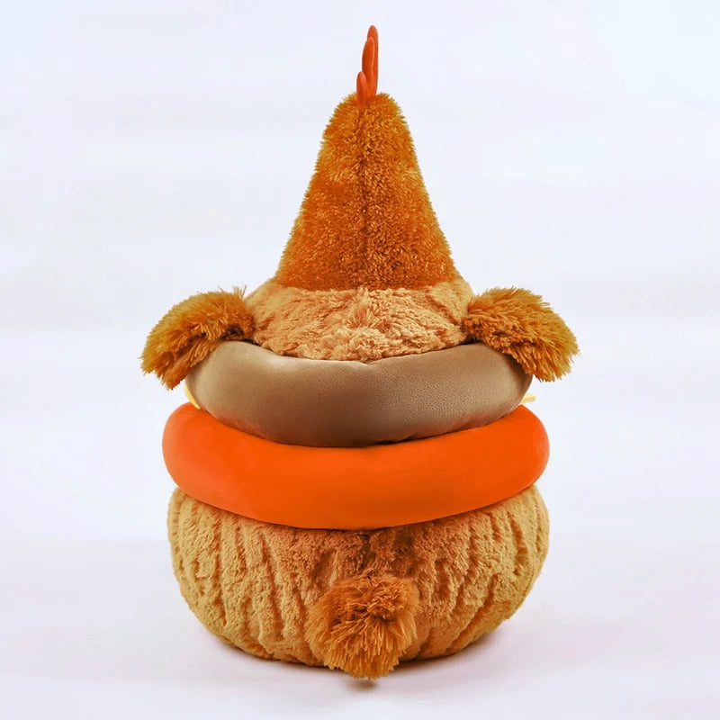 Cartoon Burger Chicken Plush Doll Pillow, 9-18" | 23-45 cm