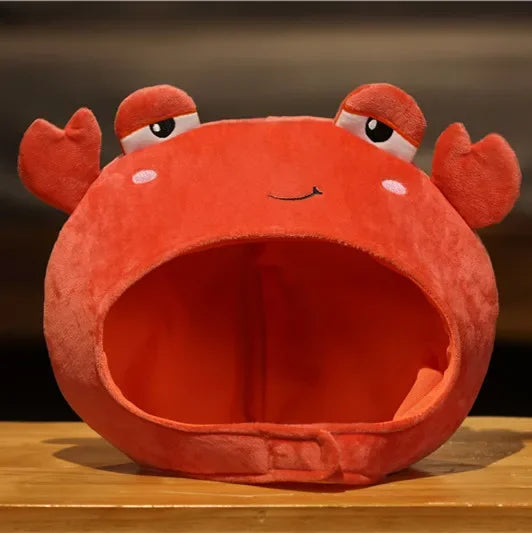 Crab Plush Headgear Hat | Novelty Stuffed Costume Cap