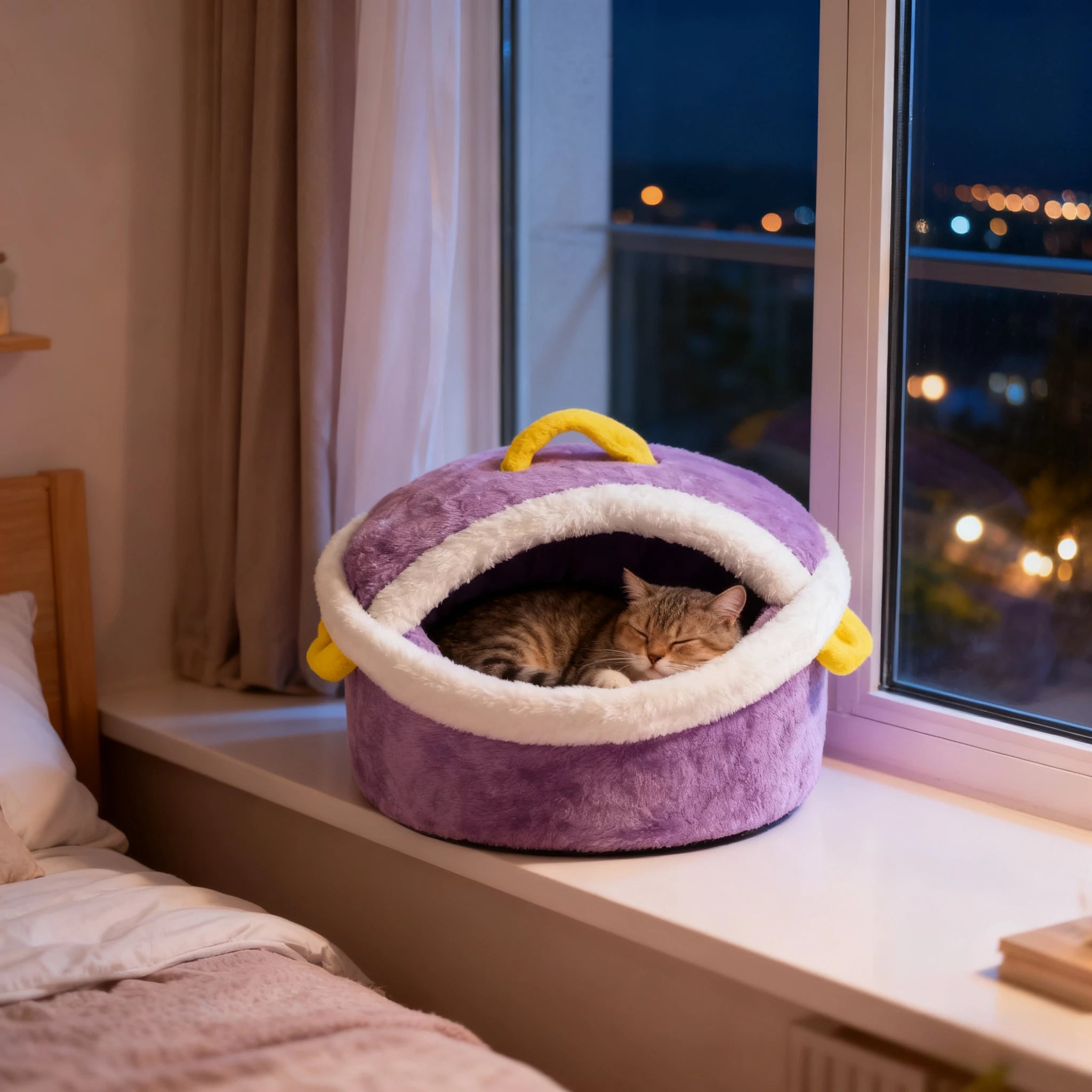 Cooking Pot Pet Bed 🍲 | Cozy Plush Bed for Cats and Small Dogs - Four Colors