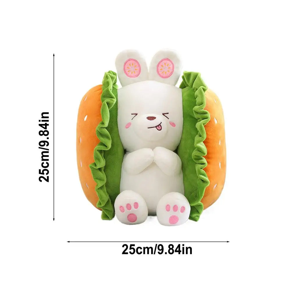 Kawaii Corgi/Hase als Hamburger-Plüsch, 10-16" | 25-40 cm