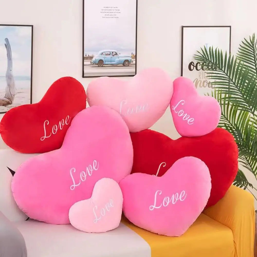 Plush Conversation Heart Throw Pillow