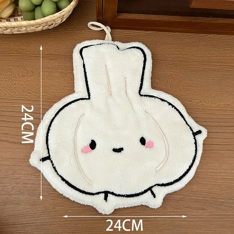 Kawaii Cartoon Absorbent Hand Towel | Cute Character Kitchen Towel