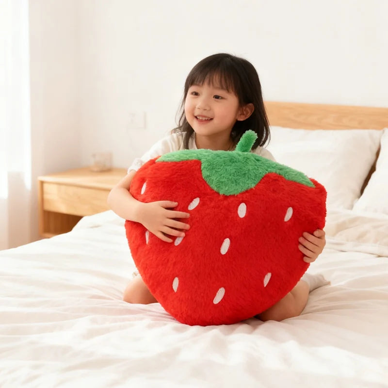 Strawberry Throw Pillow | Plush Fruit Sofa Cushion