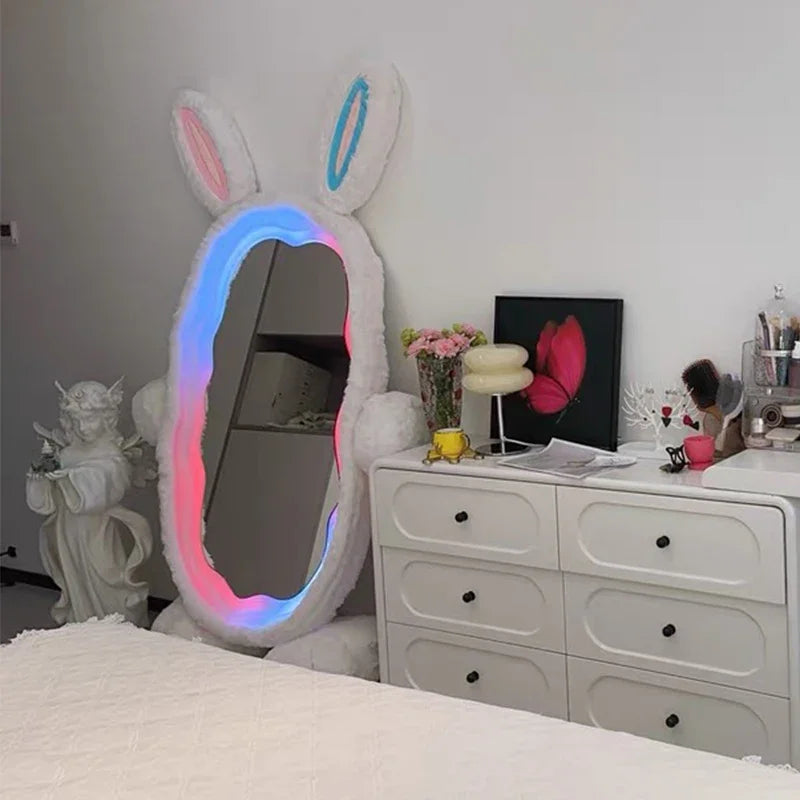 Plush Rabbit Body Mirror with LED Lights | 39" x 75" (100 x 190 cm)