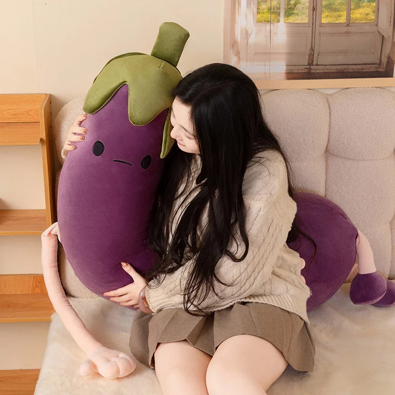Banana or Eggplant Soothing Plush Pillow – Bedroom Home Decoration