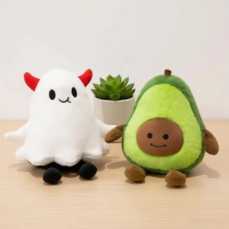Avocado Ghost Plush Pillow – Spooky Meets Brunch, 12" | 30 cm