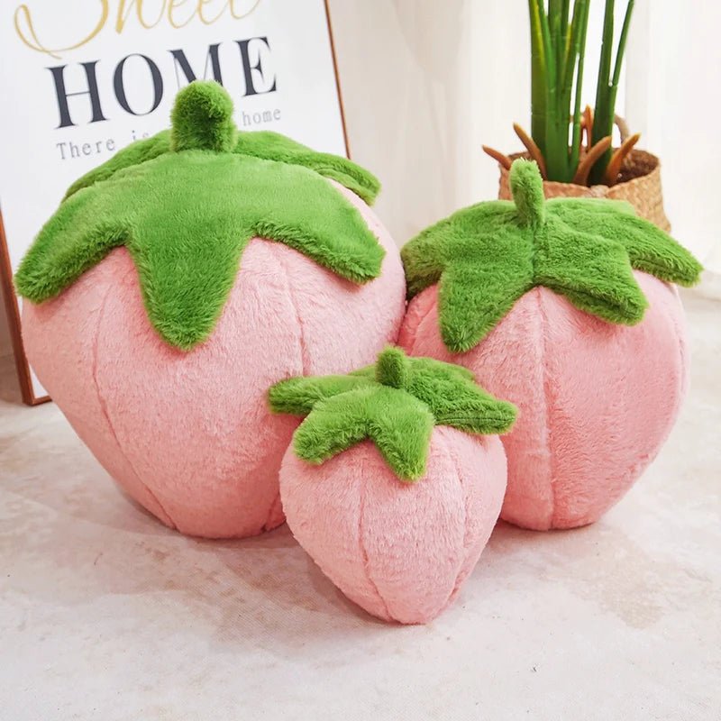 Cartoon Strawberry Plush Pillow, 9-18" | 23-45 cm