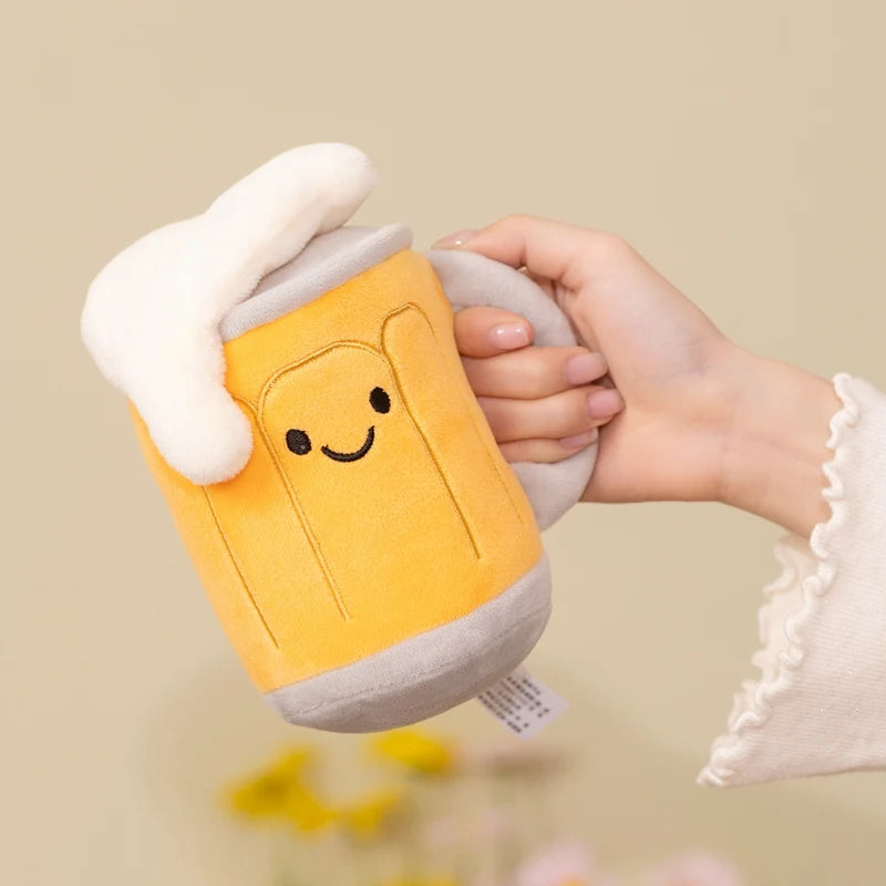 Kawaii Humanoid Drink Plush Toys | Beer Bottle, Can, Barrel & Glass Stuffed Set