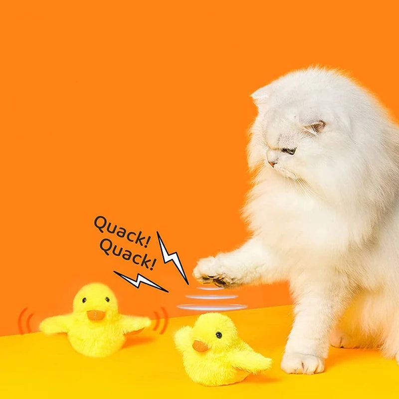 Plushie Duck Rechargeable Flapping Cat Toy, 6" | 15 cm