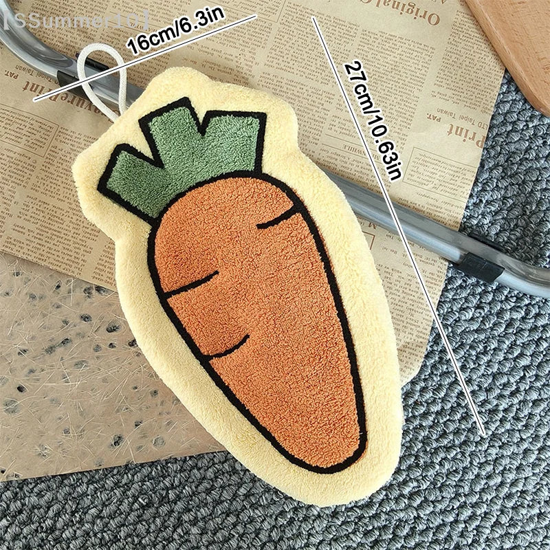 Vegetables Design Hand Towel | Cute Food-Print Absorbent Kitchen Towel