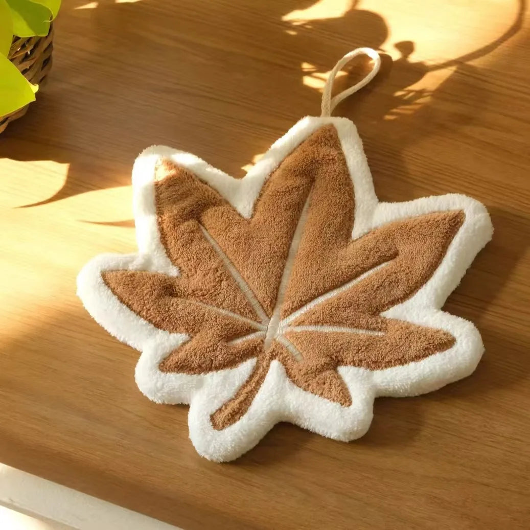Autumn Harvest Hand Towel – Pumpkin, Peanut & Maple Leaf Designs