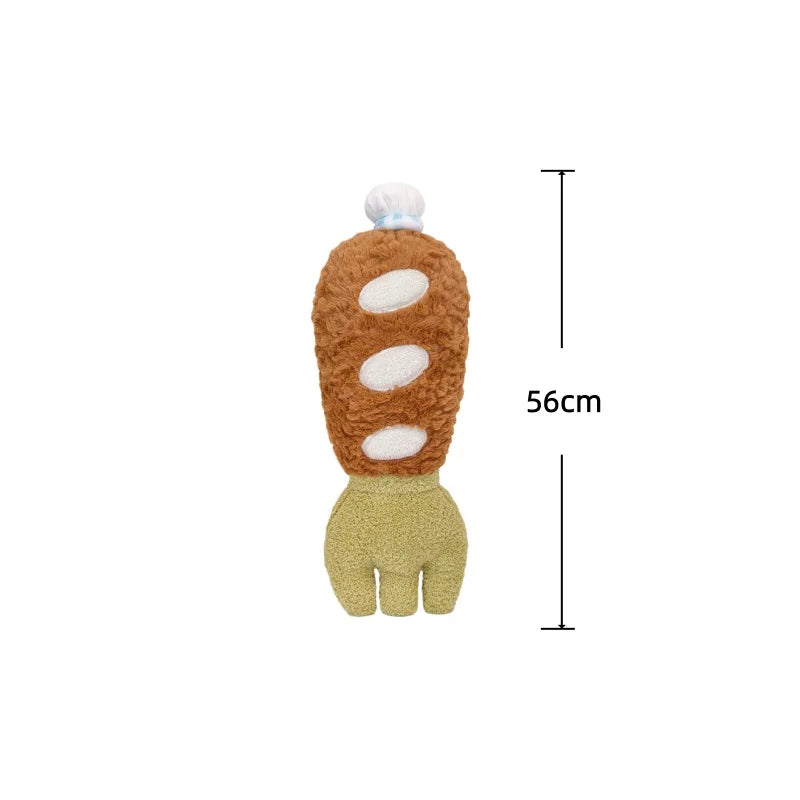 Simulation Cartoon Fork Plush Toys Creative Stuffed Soft Fried Shrimp Pillow Children Comfort Doll Home Decor for Kids Gifts