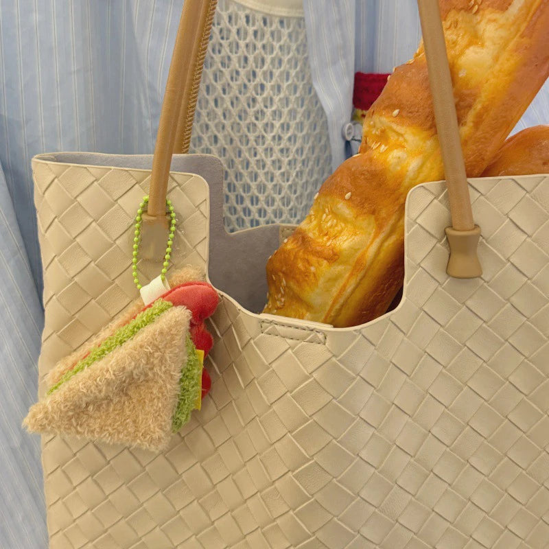 Food-Shaped Plush Keychain Set | Hamburger, Cake & Sandwich Stuffed Pendants
