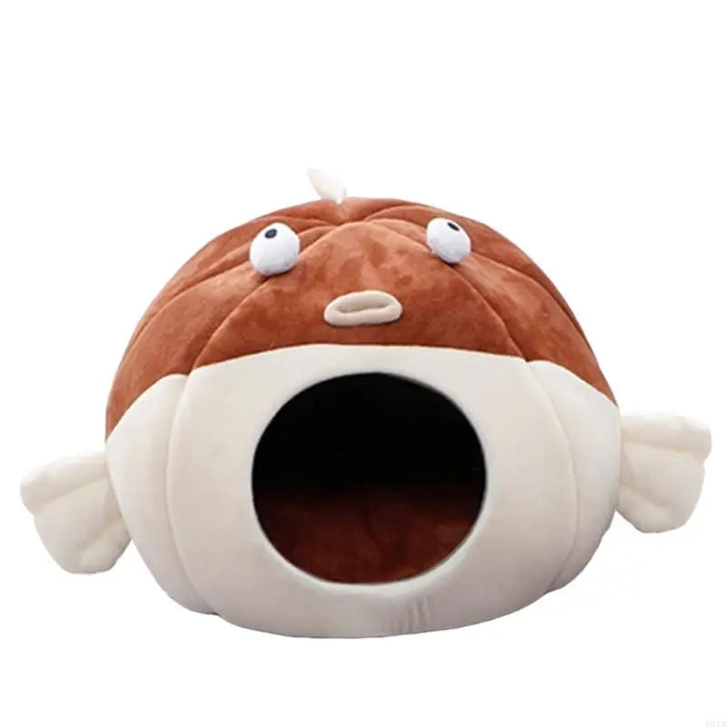 Cama de Mascota de Pescado de Felpa - Para Mascotas de hasta 15 lbs (6.8 kg)