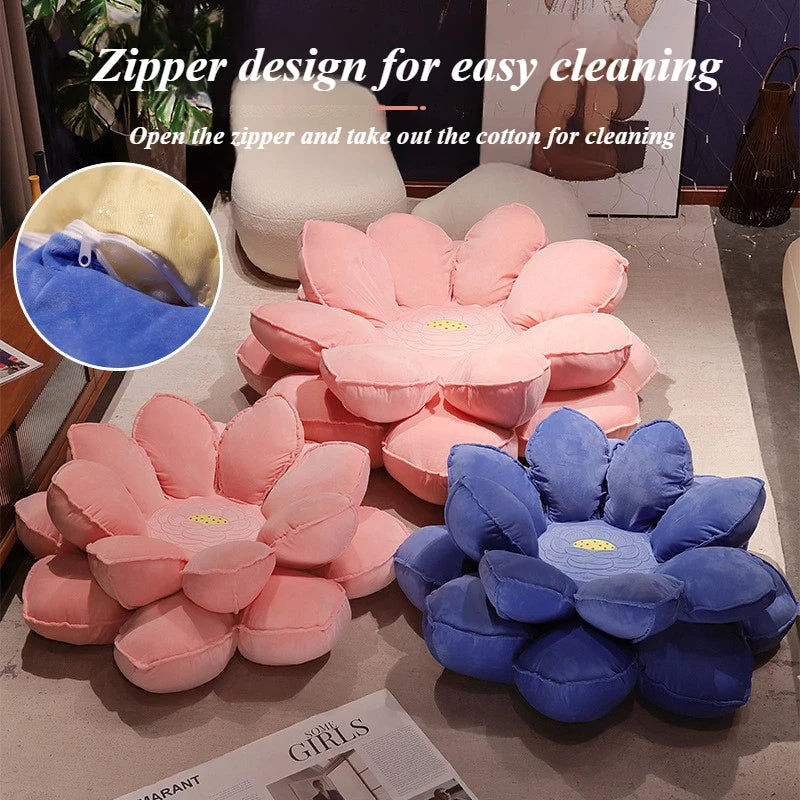 Lotus Blossom Plush Floor Cushion - Two Colors