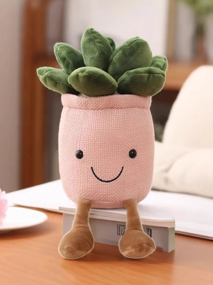 Plantas suculentas de peluche en maceta, 3 colores, 10" | 25 centímetros