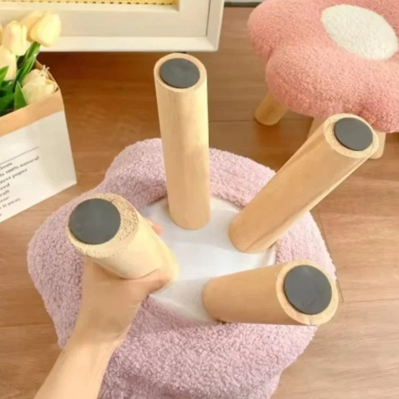 Plush Flower Stool – Three Colors - Cute, Comfy, and Functional