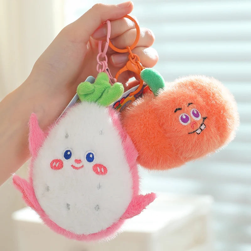 Simulation Fruits & Vegetables Plush Pendant Set | 18 Styles, 9 cm Each