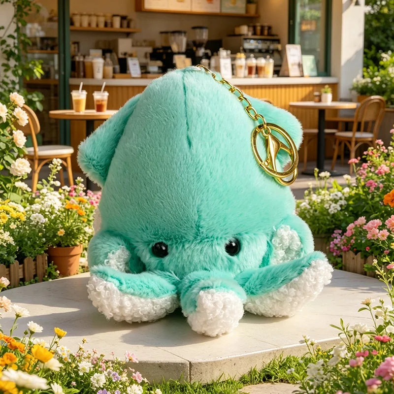 Mini Squid Plush Keychain | Kawaii Aquatic Bag Charm