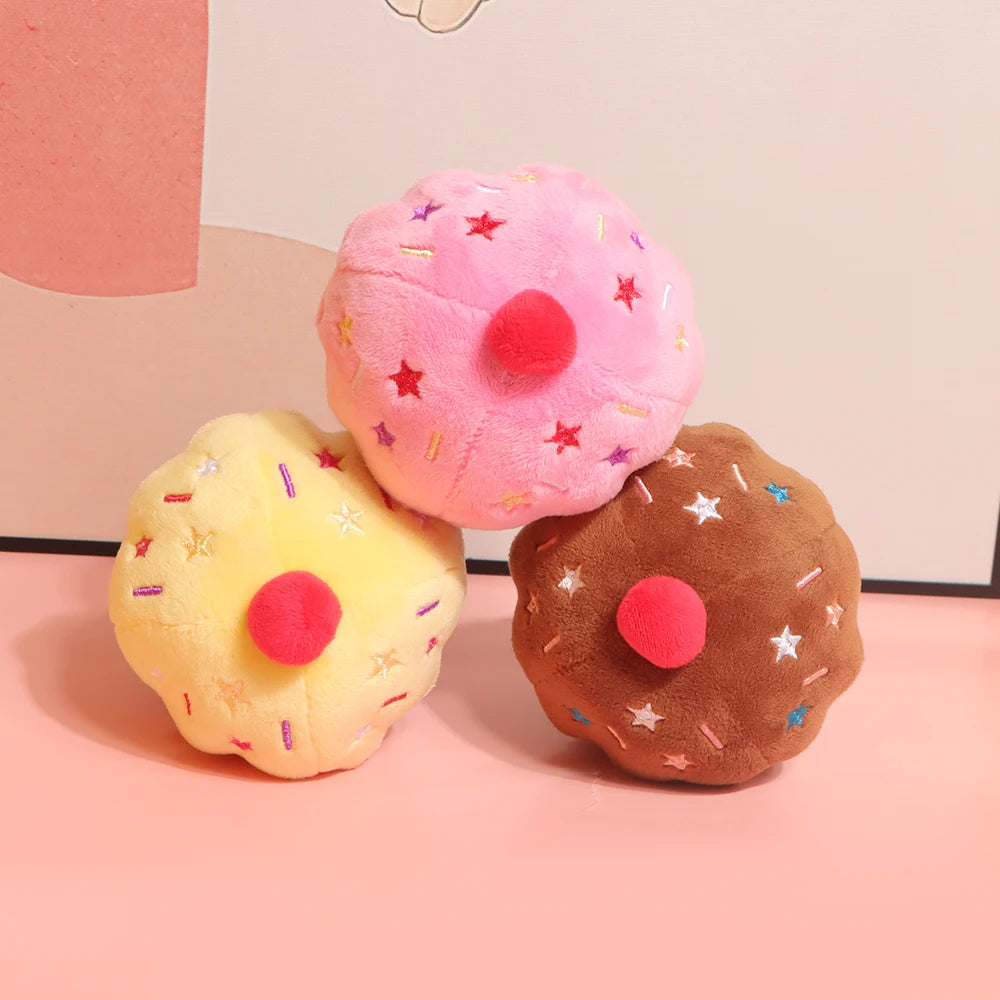 Cupcake Squeaky Dog Toy – Food-Themed Plush Pet Toy