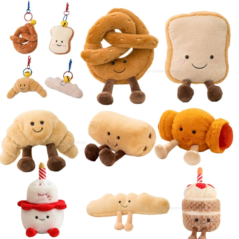 Cartoon Egg, Toast & Bread Plush Doll | Breakfast Food Stuffed Toy Set