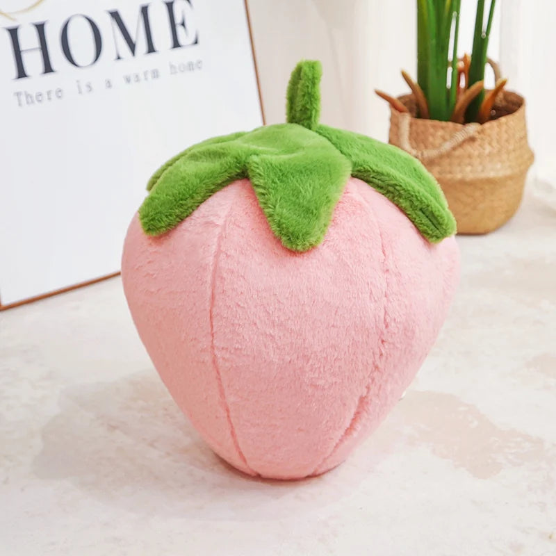 Cartoon Strawberry Plush Pillow, 9-18" | 23-45 cm