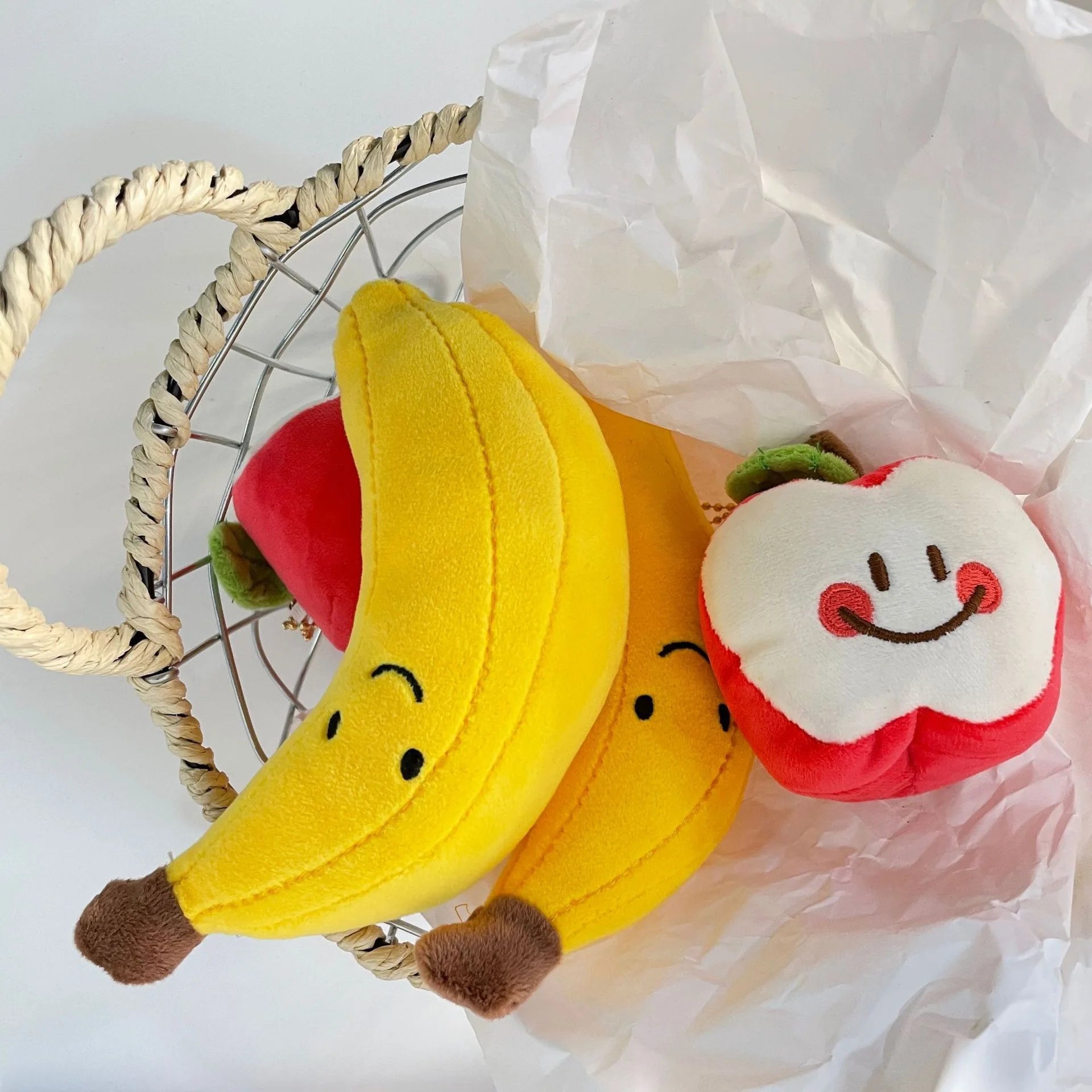 Mini Fruit Plush Toy Keychains – Banana, Apple & More, 4" | 10 cm