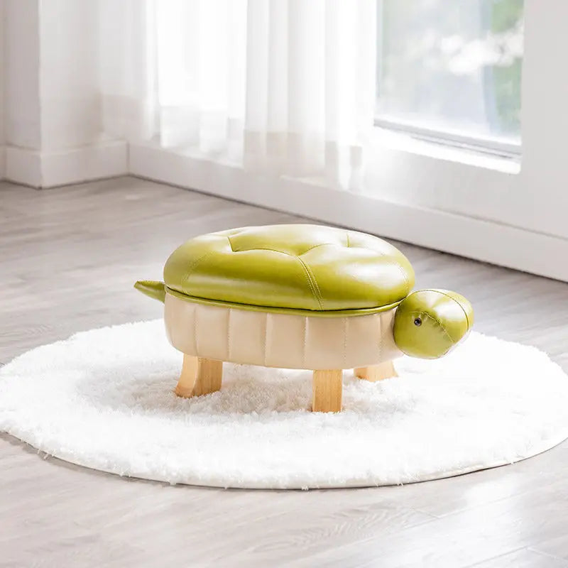 Turtle Time Faux Leather Ottoman - Four Colors