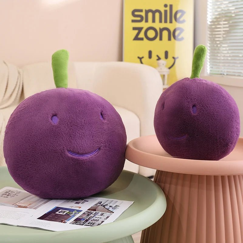 Grape Cluster Plush Toy | Cute Stuffed Fruit Plushie | soft stuffed plushie