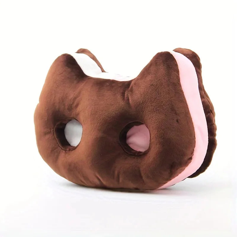 Cat Ice Cream Sandwich Plushie Seat Cushion, 9" | 25 cm plush toy – – – Image 1 | Plushie Produce