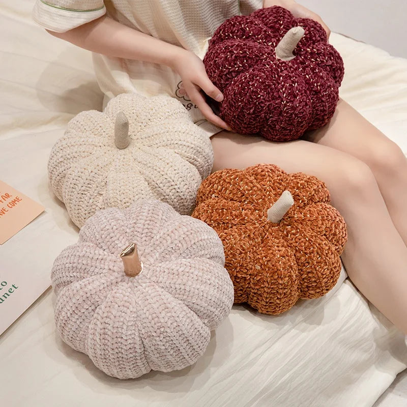 Knitted Pumpkin Plushie, Three Colors, 11" | 28 cm plush toy – – – Image 4 | Plushie Produce