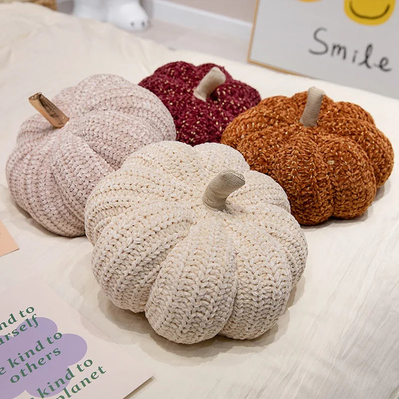 Knitted Pumpkin Plushie, Three Colors, 11" | 28 cm plush toy – – – Image 9 | Plushie Produce