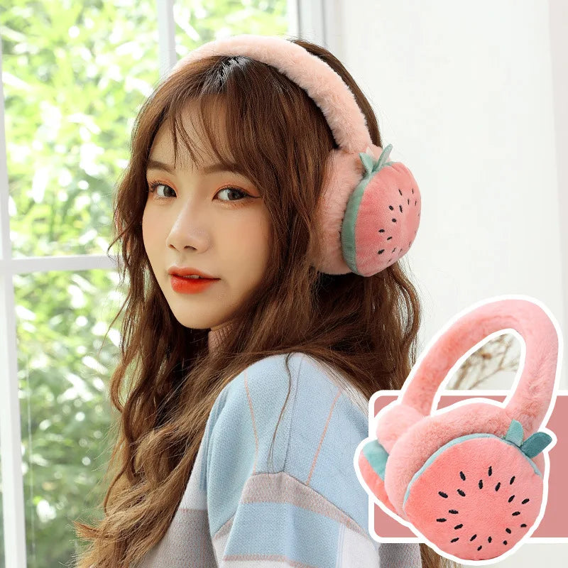 Plushie Fruit and Plant Children's Ear Muff, 6 Varieties plush toy – – Watermelon – Image 8 | Plushie Produce