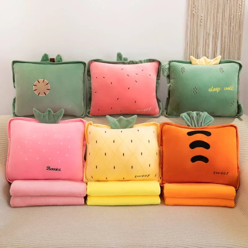 Plushie Fruit & Veggie Pillow Blanket Combo, 10 Pillow Designs plush toy – – – Image 5 | Plushie Produce