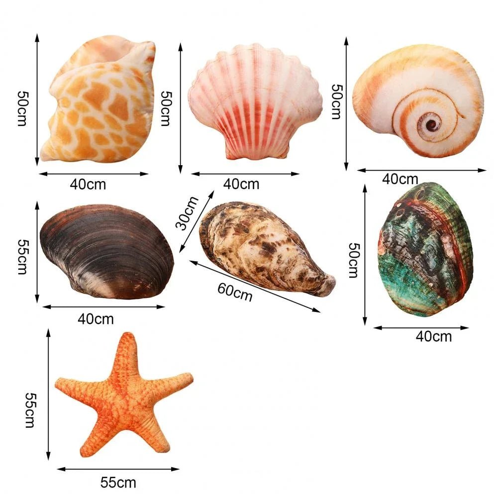 Plushie Realistic Seashell Throw Pillows, Six Styles plush toy – – – Image 12 | Plushie Produce