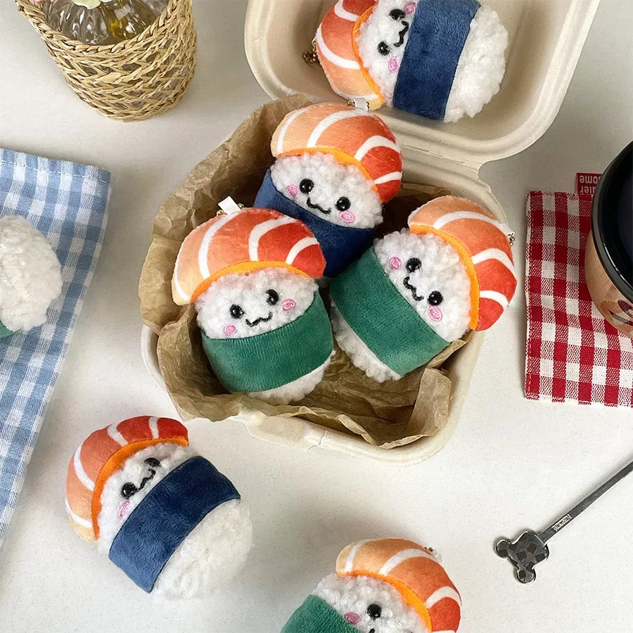 Sushi Roll Plushie Keychain – Kawaii Mini Plush Toy Food plush toy – – – Image 3 | Plushie Produce