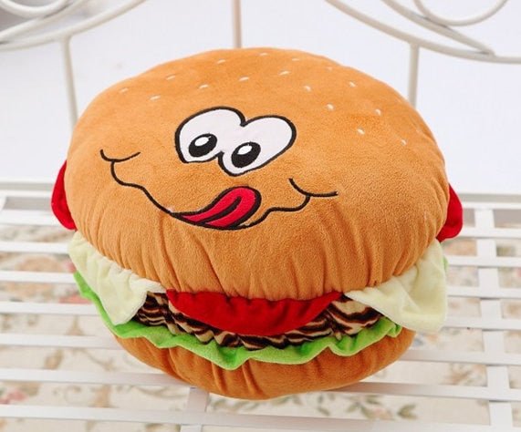 Funny Face Hamburger Plush Toy, 12-16" | 30-40 cm plush toy – – – Image 1 | Plushie Produce
