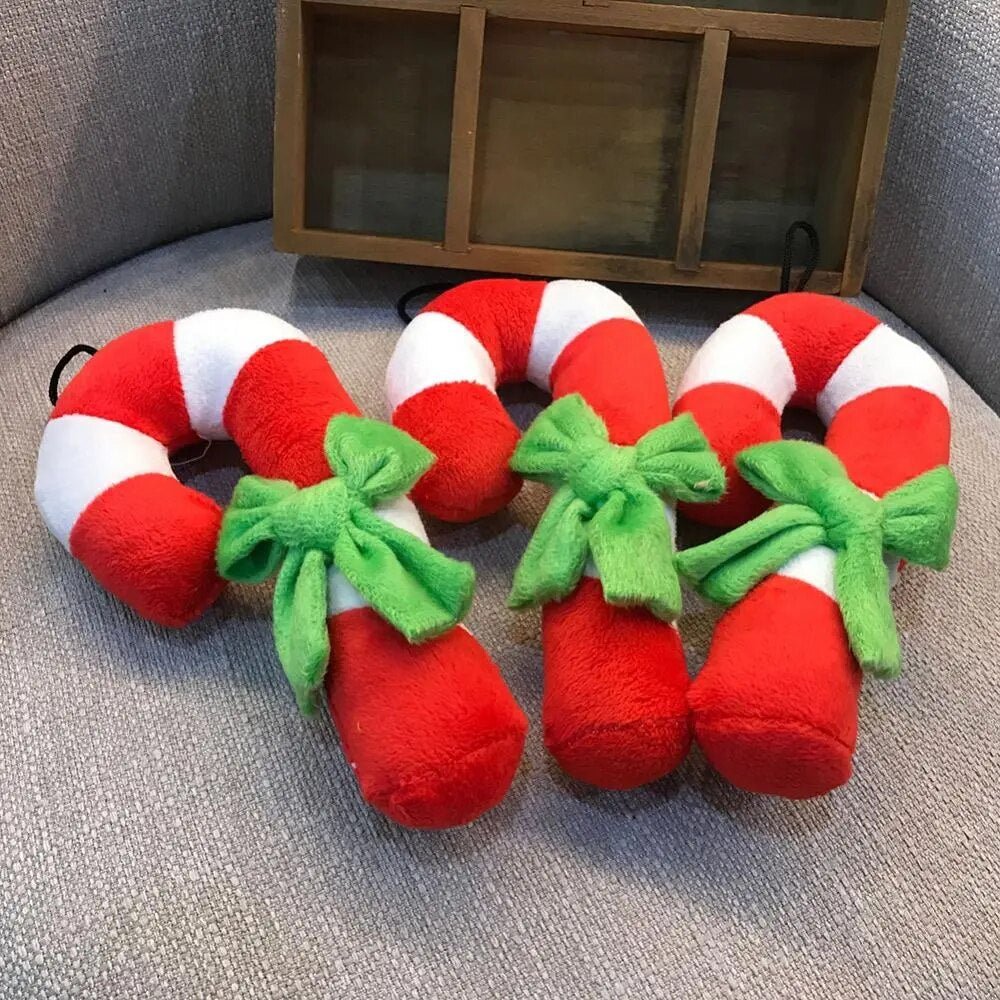 Plushie Candy Cane Chew Toy, 7" | 17 cm plush toy – – – Image 3 | Plushie Produce