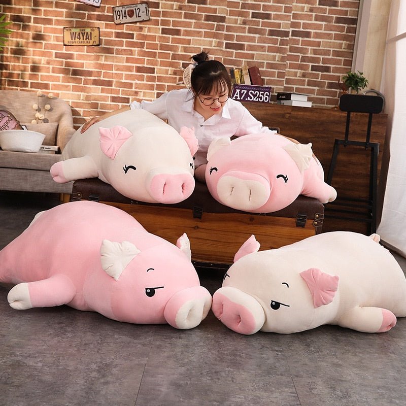 Plushie Jumbo Marshmallow Pig with Optional Blanket, 18-30" | 45-75 cm plush toy – – – Image 1 | Plushie Produce