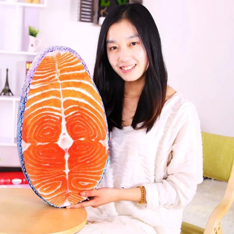 Realistic Salmon Filet Plushie, 19" | 49 cm plush toy – – – Image 2 | Plushie Produce