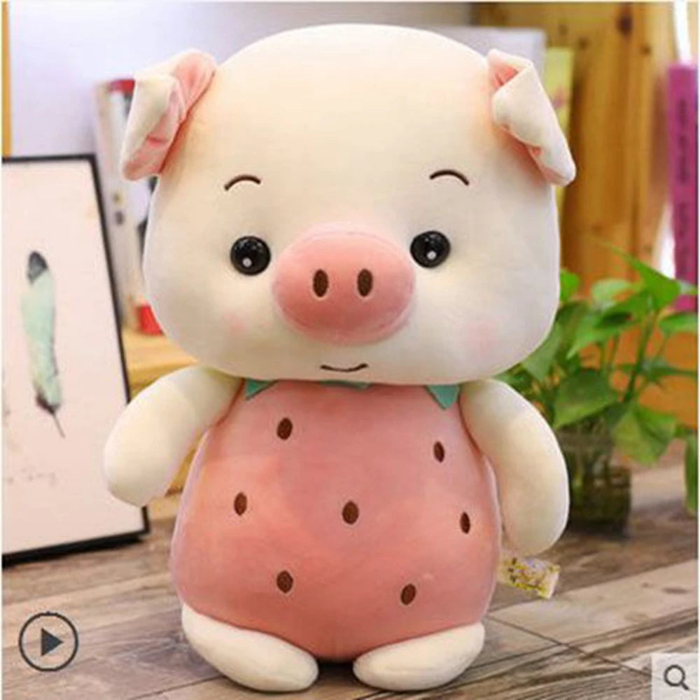 Peluche Cochon & Lapin dans une Fraise ou un Ananas, 9-13"| 32-40 cm
