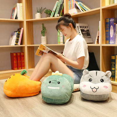 Cartoon Animal & Plant Floor Slippers | Cozy Oversized Foot Warmers