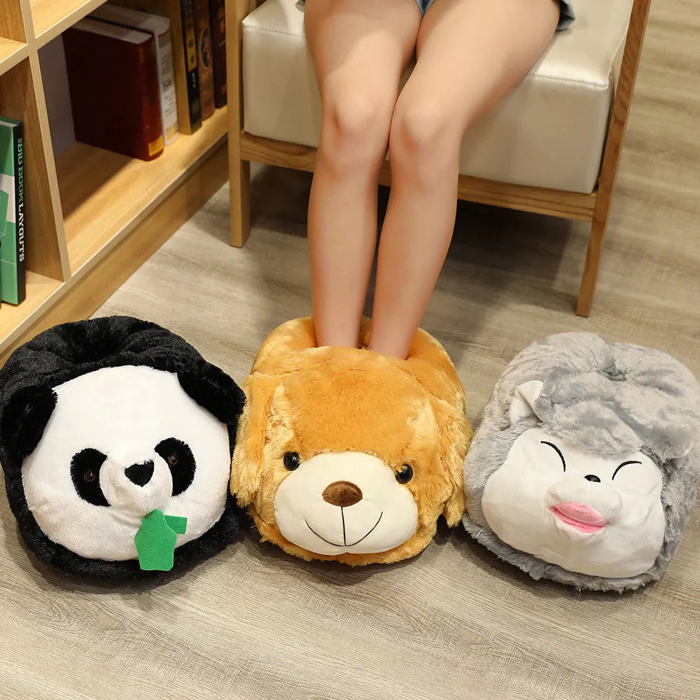 Cartoon Animal & Plant Floor Slippers | Cozy Oversized Foot Warmers