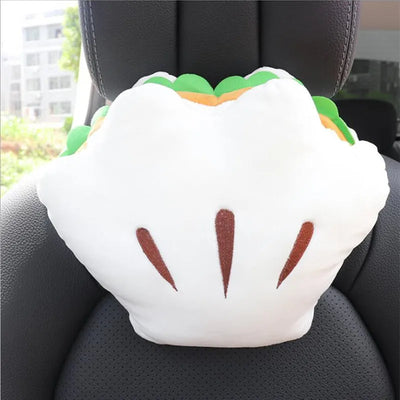 Hamburger Car Headrest & Waist Lumbar Pillow – Cute Cartoon Cushion